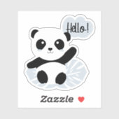 Sticker Panda dice Hola (Feuille)