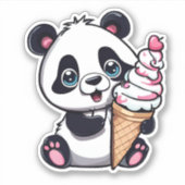 Sticker Panda doux avec Ice Crème Cone étanche (Devant)