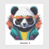 Sticker Panda élégant avec lunettes de soleil (Feuille)