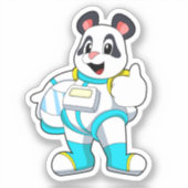 Sticker Panda en astronaute avec costume (Recto)