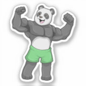 Sticker Panda en Bodybuilder au Bodybuilding (Recto)