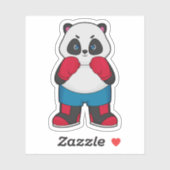 Sticker Panda en boîte avec gants de boxe (Feuille)