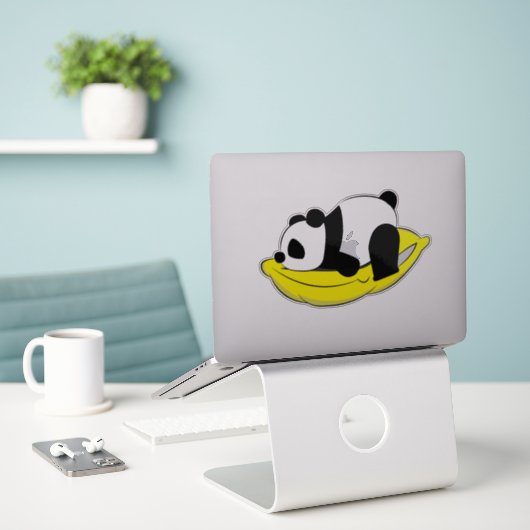Sticker Panda endormi (Ordinateur portable sur le bureau)