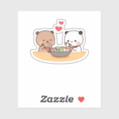 Sticker Panda Et Brownie Bear Couple (Feuille)