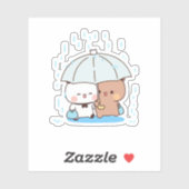 Sticker Panda Et Brownie Bear Couple (Feuille)