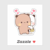 Sticker Panda Et Brownie Bear Couple (Feuille)