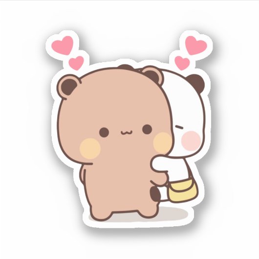 Sticker Panda Et Brownie Bear Couple (Devant)