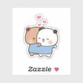 Sticker Panda Et Brownie Bear Couple (Feuille)