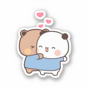 Sticker Panda Et Brownie Bear Couple