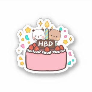 Sticker Panda Et Brownie Bear Couple