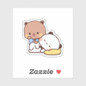 Sticker Panda Et Brownie Bear Couple (Feuille)