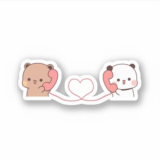 Sticker Panda Et Brownie Bear Couple (Devant)