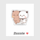 Sticker Panda Et Brownie Bear Couple (Feuille)