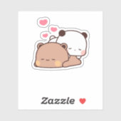Sticker Panda Et Brownie Bear Couple (Feuille)