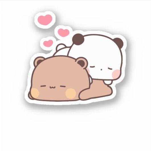 Sticker Panda Et Brownie Bear Couple (Devant)