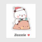 Sticker Panda Et Brownie Bear Couple, Joyeux Noël (Feuille)