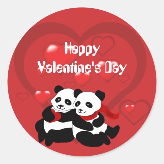 Sticker Panda Heart de la Saint Valentin (Devant)