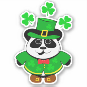 Sticker Panda Jour de la Saint Patrick Cute Animal