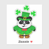 Sticker Panda Jour de la Saint Patrick Cute Animal (Feuille)