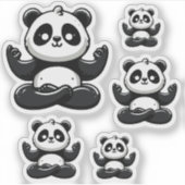 Sticker Panda Méditant Zen - Pose Mignonne Méditation Anim (Devant)