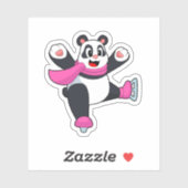 Sticker Panda Patinage sur glace Patins sur glace (Feuille)