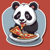 Sticker Panda Pizza Manger