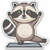 Sticker Panda Pose Pose Drôle Raccoon (Devant)