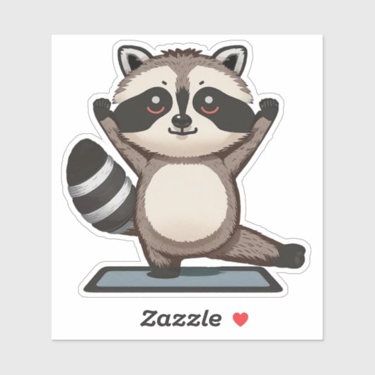 Sticker Panda Pose Pose Drôle Raccoon (Feuille)