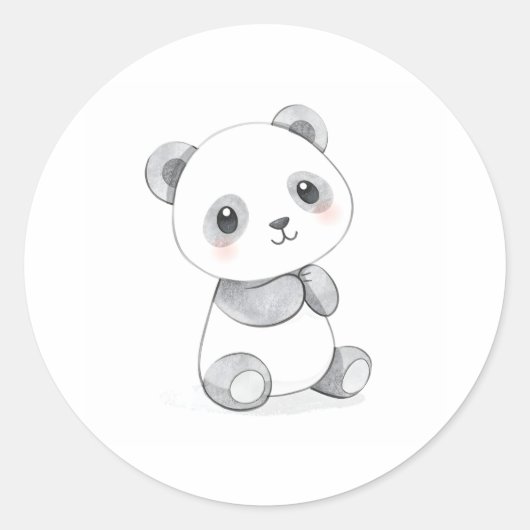 Sticker Panda pour bébé mignon Illustration de l'a (Devant)