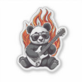 Sticker Panda Rock Star Étanche (Devant)