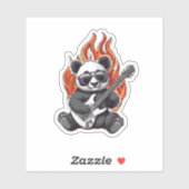 Sticker Panda Rock Star Étanche (Feuille)