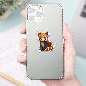Sticker Panda rouge caricature (Téléphone)