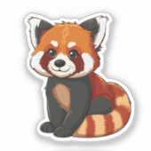 Sticker Panda rouge caricature (Recto)