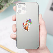 Sticker Panda Rouge Noël Neige Animaux d'hiver Pandas Sti (Téléphone)