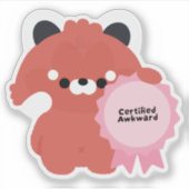 Sticker Panda roux certifié maladroit (Devant)