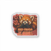 Sticker Panda roux « Gremlin adorable du chaos » (Devant)