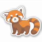 Sticker Panda roux mignon (Devant)
