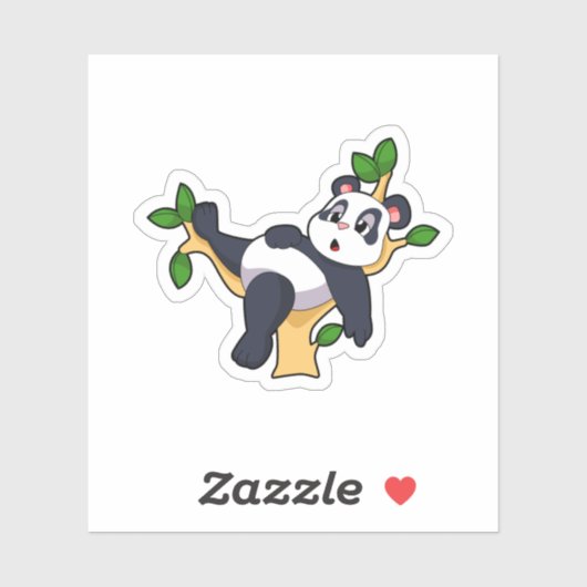 Sticker Panda sur arbre (Feuille)