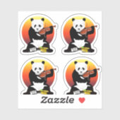 Sticker Panda Violinst (Feuille)