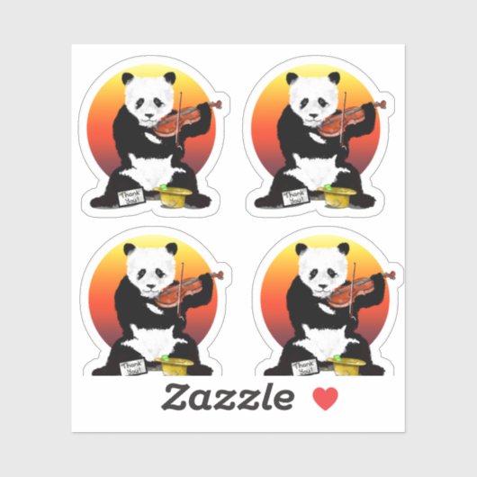 Sticker Panda Violinst (Feuille)