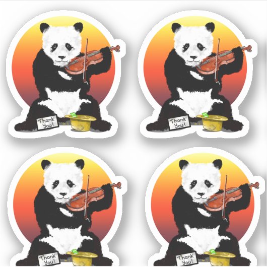Sticker Panda Violinst (Devant)