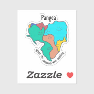 Sticker Pangea Continents Câlinant Multicolore