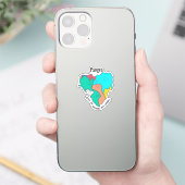 Sticker Pangea Continents Câlinant Multicolore (Téléphone)