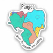 Sticker Pangea Continents Câlinant Multicolore (Recto)