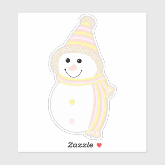 Sticker Pangender Pride Snowman Snowperson Drapeau (Feuille)