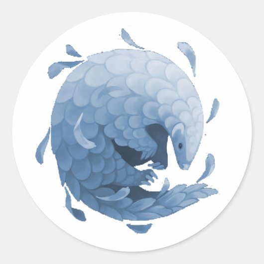Sticker Pangolin (Bleu) (Devant)