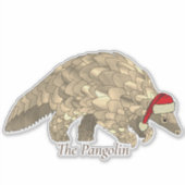 Sticker Pangolin Cute Père Noël Espèces menacées Noël (Devant)