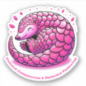 Sticker Pangolin Rose mignon (Devant)