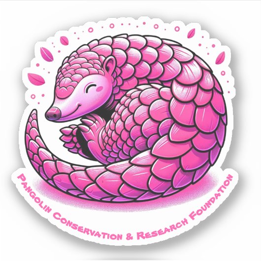Sticker Pangolin Rose mignon (Devant)