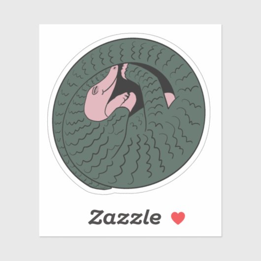 Sticker Pangoline endormie (Feuille)